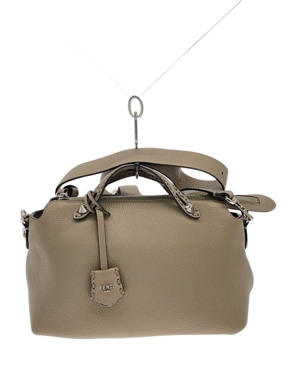 Fendi By The Way Selleria Shoulder Bag Leather Beige Tan